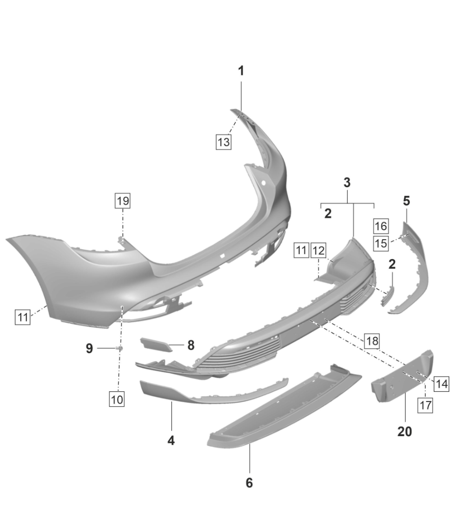 PORSCHE Rear Lower Bumper Cover