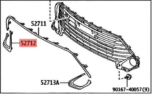 TOYOTA Front Bumper Moulding - LH