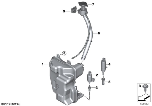 BMW Windshield Washer Tank