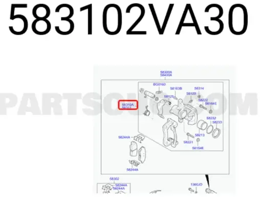 [MZ-01547] Hyundai Rear Brake Caliper - LH (583102VA30)
