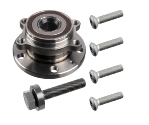 AUDI_VW Wheel Bearing Kit with wheel hub, ABS sensor ring and fastening bolts (5K0498621)